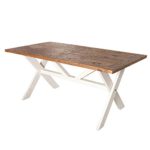 Hochwertiger Esstisch BYRON 180cm recyceltes Kiefernholz weiss vintage braun Tisch Holztisch
