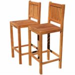 ASS 2Stück Teak Design Barhocker Barsessel Bistrohocker Bistrosessel Sessel Holzsessel Gartensessel Gartenmöbel Holz Modell: JAV-BIMA von