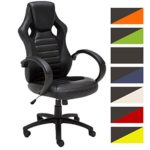 CLP Racing-Bürostuhl Speed mit Hochwertiger Polsterung und Kunstlederbezug | Chefsessel mit Wippmechanismus und stufenloser Sitzhöhenverstellung | In Verschiedenen Farben erhältlich Schwarz