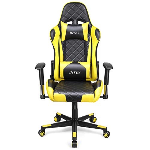 INTEY Gaming Stuhl, PC Racing Stuhl, Computerstuhl, Schreibtischstuhl, Bürostuhl, ergonomisches Design mit Verstellbaren 3D Armlehnen und Wippfunktion, Höheverstelllung