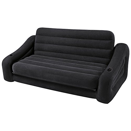 Intex Aufblasmöbel Ausziehbares Sofa Pull-Out Sofa, Schwarz und dunkelgrün, 193x231x71 cm