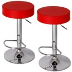 MIADOMODO 2X Barhocker Barsessel Barstuhl mit Fußablage, ohne Lehne 360° drehbar und höhenverstellbar in Rot