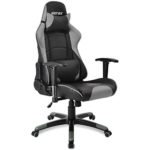 Merax Gaming Stuhl Racing Stuhl Schreibtischstuhl mit Kunstlederbezug/Verstellbare Armlehnen& Rückenlehne/Vier Farbauswahl (Schwarz - Grau)
