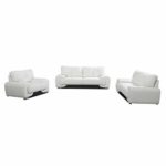 Polstergarnitur Sofa Set 3er & 2er & Sessel 3-2-1 Wohnlandschaft 3-Sitzer und 2-Sitzer mit Sessel Möbel Set - Florida (Weiß)