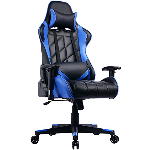 Prime Selection Products Gaming Stuhl mit Klapplehne; Gamer Bürostuhl; Racing Computerstuhl Racer Sessel