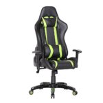 SVITA Racing Bürostuhl Chefsessel Gaming-Stuhl Schreibtischstuhl mit Armlehnen - Leder-Optik - Farbwahl (grün)