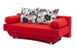 Schlafsofa Queens 186 x 80 cm, Mikrofaser, rot