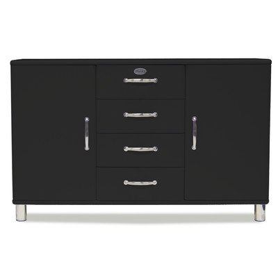 Sideboard Tenzo Malibu 86 cm mit 1 Schublade & 2 Türen MDF Farbe wählbar, Farbe:Grau