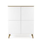 Tenzo Ace Schrank 4 Türen, MDF, Weiß/Natur, One Size