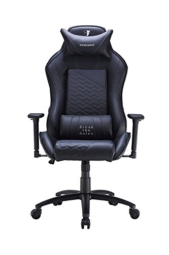 Tesoro Gaming Stuhl, Einzigartig gestaltetes Polyurethane (PU) Kunstleder, schwarz, 55.0 x 69.0 x 127.0 cm