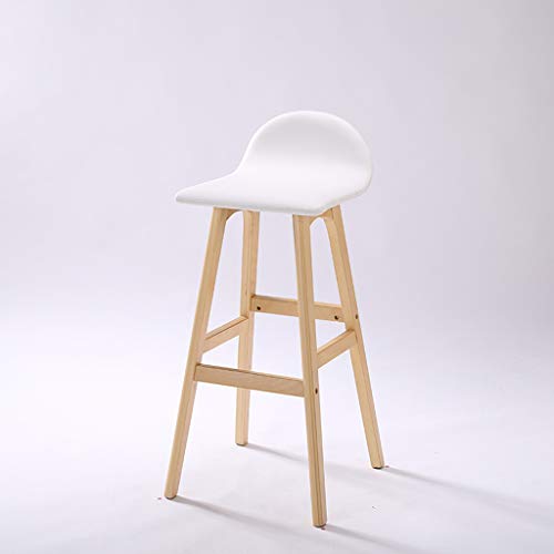 YeHuiTai Massivholz Barstuhl Hochstuhl Holz Barhocker Stuhl Mode Kreative Bar Stuhl Einfache Barhocker 65 / 74CM (Farbe : Weiß, größe : S)