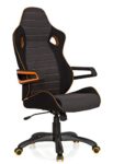 hjh OFFICE 621850 Gaming Stuhl RACER PRO IV Stoffbezug Schwarz/Grau Schalensitz Chefsessel mit hoher Rückenlehne