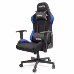 iprotect Gaming-Stuhl – Schreibtisch- und Bürostuhl für Gamer mit Stoffbezug in Schwarz-Blau|Belastbarkeit bis zu 200 kg