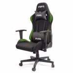 iprotect Gaming-Stuhl – Schreibtisch- und Bürostuhl für Gamer mit Stoffbezug in Schwarz-Grün|Belastbarkeit bis zu 200 kg