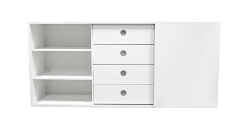 tenzo 1194-001 Panorama Designer Sideboard, Spanplatte, weiß, 50 x 209 x 97 cm