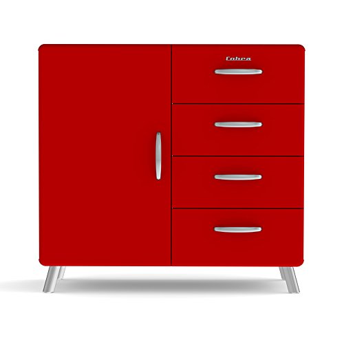 tenzo 4935-028 Cobra Designer Kommode/Sideboard, MDF lackiert, 92 x 98 x 43 cm, rot