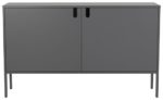tenzo 8554-014 UNO Designer Schrank 2 Türen-Breit, MDF/Spanplatte, grau, 148 x 40 x 89 cm