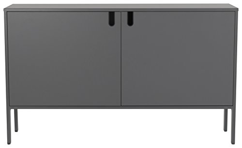 tenzo 8554-014 UNO Designer Schrank 2 Türen-Breit, MDF/Spanplatte, grau, 148 x 40 x 89 cm