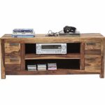 Kare Authentico TV Lowboard, 74502, moderner, großer Fernsehschrank mit 4Schüben, massives Sheeshamholz, braun (H/B/T) 60x150x55cm