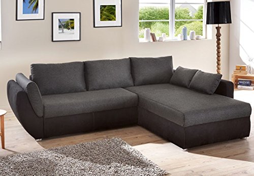 expendio Ecksofa Couch Tifon 272x200cm, schwarz, Bettfunktion Polsterecke Schlafsofa Sofa