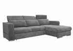 mb-moebel Ecksofa mit Schlaffunktion Eckcouch mit Bettkasten Sofa Couch L-Form Polsterecke Grau Inez