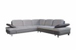 mb-moebel Ecksofa mit Schlaffunktion Eckcouch mit Bettkasten Sofa Couch Wohnladschaft L-Form Polsterecke Grau Malaga II