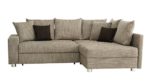 B-famous Selva Ecksofa, Stoff, Cappuccino/Dunkelbraun, 165x238x90 cm