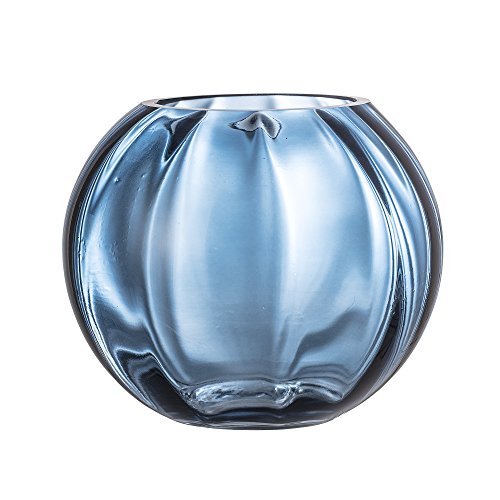 Bloomingville 23604577 Vase/Blumenvase - Glas - blau - Ø18xH15 cm