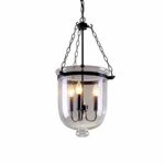 MXK-Lampe Retro Vintage Pendelleuchte Industria Design Runde Glas Schatten Metall Framework 3 Flammige Hängelampe Für Büroräume Flure Küche Badezimmer Φ300MM Max 40W E14 Höhenverstellbare 50Cm