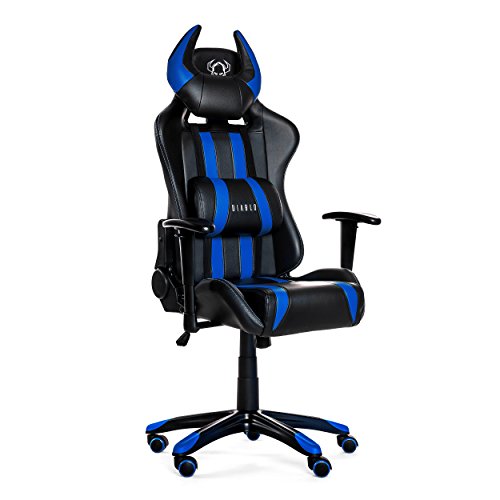 Diablo X-One Horn Gaming Stuhl Bürostuhl in Racing Optik, Kunstlederbezug, mit regulierbaren Armlehenen, Horn-Kissen, Farbwahl