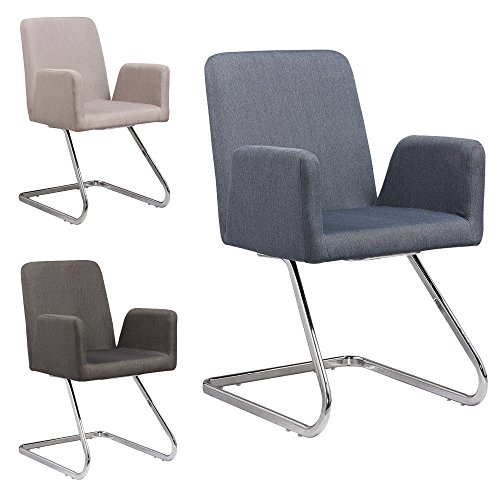 Lounge Stuhl Freischwinger Beatrice mit Armlehnen - Küchenstuhl - viele Farben - Retro Look - Konferenzstuhl - Barstuhl - Esszimmerstuhl - Stoffsessel