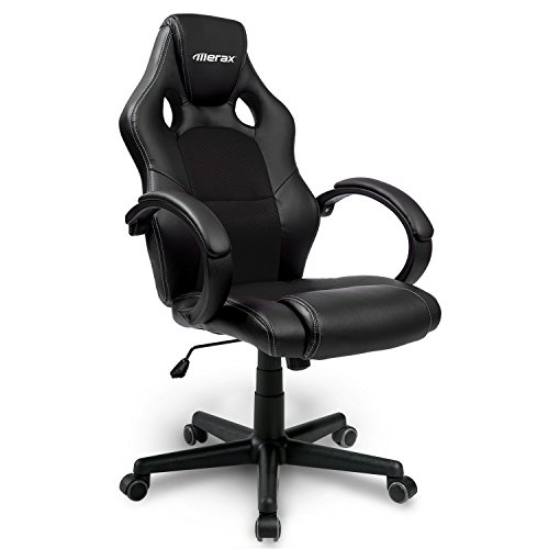 Merax® Racing Stuhl Bürostuhl Chefsessel Drehstuhl PU schwarz/rot/Blau, 70 x 70 x 111-121 cm