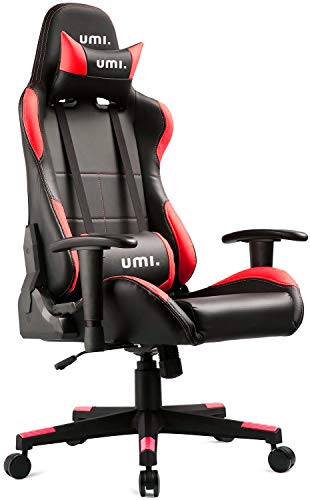 UMI. Essentials Gaming Stuhl Computerstuhl Chefsessel Bürodrehstuhl Höhenverstellbarer Schreibtischstuhl Ergonomisches Design mit Verstellbaren Armlehnen und Wippfunktion