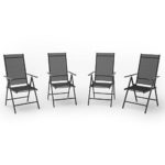 OSKAR 4er Set Alu Gartenstuhl Klappstuhl Hochlehner Campingstuhl Aluminium Liegestuhl