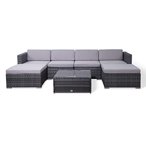 SVITA Lugano Poly Rattan Lounge Garten-Set XXL Sofa-Set Garnitur Gartenmöbel Couch-Set