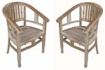 Teakholz Gartenstuhl | 2er Set | Esszimmerstühle | FSC-zertifiziertes Teak Holz | Geeignet für Innen, Balkon, Terrasse oder Garten | Massive Bauweise | Ergonomisch sehr bequemes Sitzen