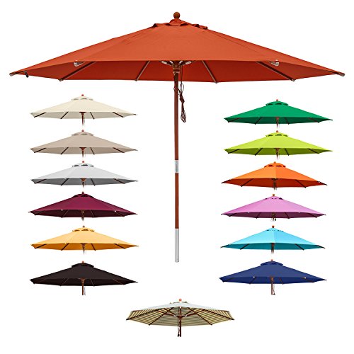 anndora® Sonnenschirm Gartenschirm 3,5 m rund - UV Schutz + Winddach - Farbwahl