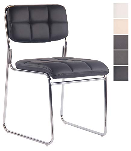 CLP Besucherstuhl GERA mit hochwertiger Polsterung und Kunstlederbezug I Stapelstuhl mit gepolsterter Sitzfläche und Rückenlehne