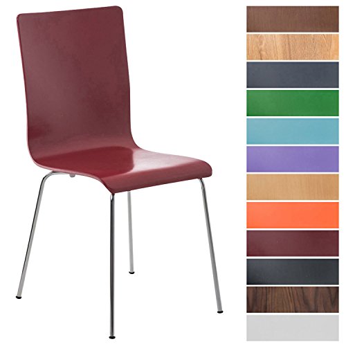 CLP Wartezimmerstuhl Pepe mit ergonomisch geformten Holzsitz und Metallgestell I Konferenzstuhl I erhältlich