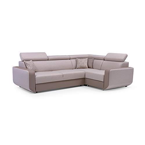 MOEBLO Ecksofa mit Schlaffunktion Eckcouch mit Bettkasten Sofa Couch L-Form Polsterecke Celine
