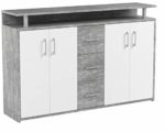 Unbekannt Sideboard Drift - Beton-Weiß - 139 cm