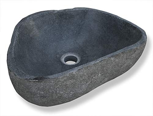 LioLiving®, Waschbecken Stone aus Stein/Findling gefertigt (#400122)