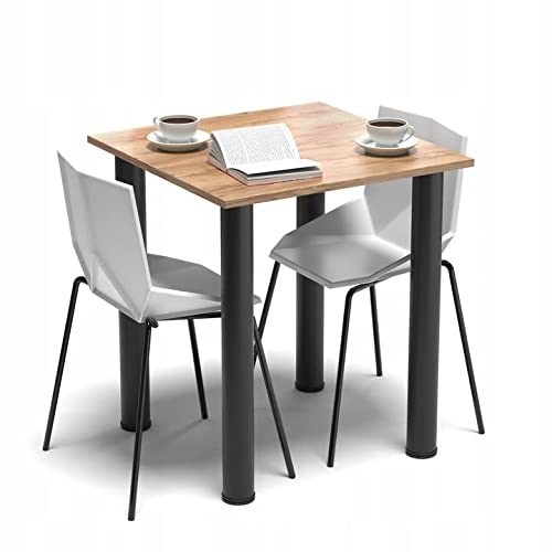 Esszimmertisch - Esstisch - Tisch mit Schwarzbeine – Küchentisch - Gold Craft Oak