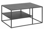 AC Design Furniture Nino Couchtisch mit Ablage, B: 90 x H: 45 x T: 60 cm, Schwarz, Metall, 1 Stk