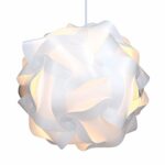 kwmobile DIY Puzzle Lampe XL Deckenlampe - Pendelleuchte Schirm Lampe - Set mit Deckenbefestigung 90cm Kabel E27 Fassung - Puzzlelampe in Weiß