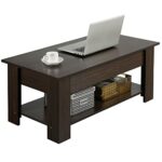 Yaheetech Couchtisch Hubtisch mit Stauraum Wohnzimmertisch mit Höhenverstellbarer Platte Kaffeetisch für Büro, Wohnzimmer