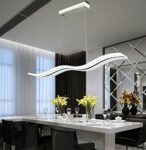 LED Pendelleuchte Dimmbar Moderne Kronleuchter Deckenleuchten Welle LED hängende Leuchte Höhenverstellbar Fernbedienung für Esszimmer Wohnzimmer Schlafzimme(Dimmbar mit Fernbedienung 36W) (Dimmar)