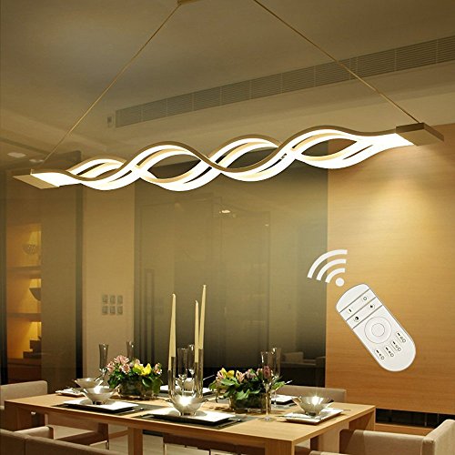 Modernen Kronleuchter,60W LED Pendelleuchte LED Deckenleuchte für Wohnzimmer Schlafzimmer Esszimmer Dimmbar mit Fernbedienung