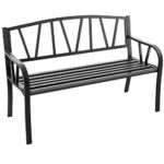 COSTWAY Gartenbank Metall, 2-Sitzer Sitzbank, Parkbank bis 300kg belastbar, Terrassenbank für Garten, Balkon und Terrasse, 128 x 57 x 86 cm