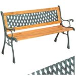 tectake® 2-Sitzer Gartenbank wetterfest, Gartenbank Holz im Landhausstil für Wintergarten Möbel, als romantische Balkonbank, Holzbank Garten, Gartenmöbel Bänke 128 x 51 x 73 cm